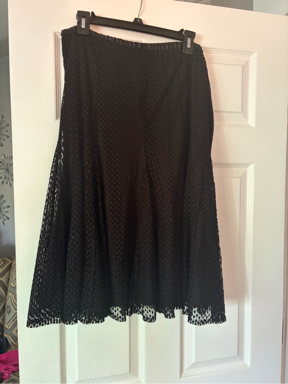 Coldwater Creek Black Lace A-Line Skirt